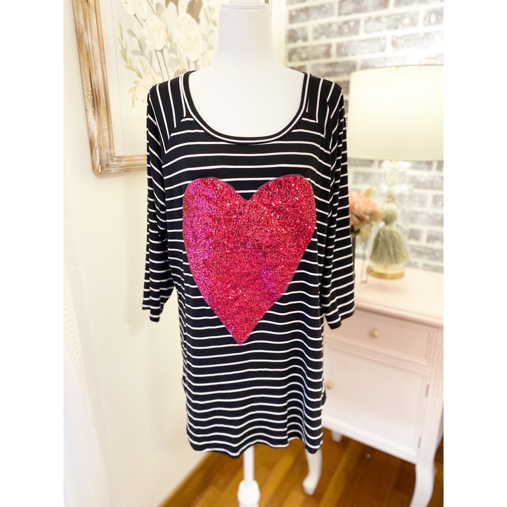 New {Blue Codine} Heart Top